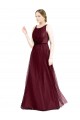 Outlet Sleeveless Tulle Keyhole Back A-Line Burgundy Semi Formal Evening Dress Canada