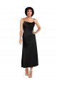 Outlet Sleeveless Silky Satin A-Line Black Evening Dress Canada