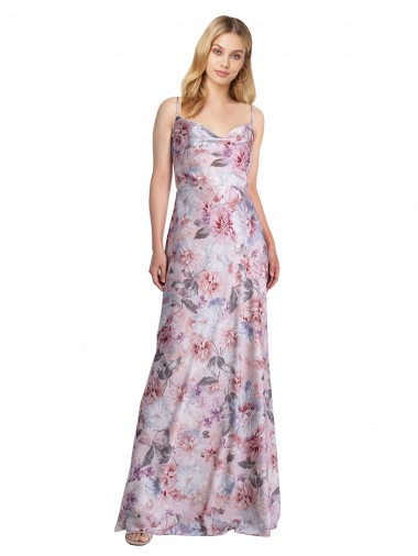 Outlet Sleeveless Stretch Satin & Floral A-Line Evening Dress Canada