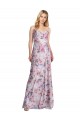 Outlet Sleeveless Stretch Satin & Floral A-Line Evening Dress Canada