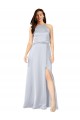 Outlet Sleeveless Silky Satin Low Back A-Line Fog Evening Dress Canada