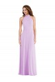 Outlet Sleeveless Soft Chiffon Low Back A-Line Lilac Maxi Evening Dress Canada