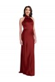 Outlet Sleeveless Stretch Satin Backless A-Line Burgundy Evening Dress Canada