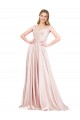 Outlet Sleeveless Satin A-Line Pink Evening Dresses Canada