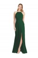 Outlet Sleeveless Soft Chiffon A-Line Dark Green Maxi Evening Dress Canada