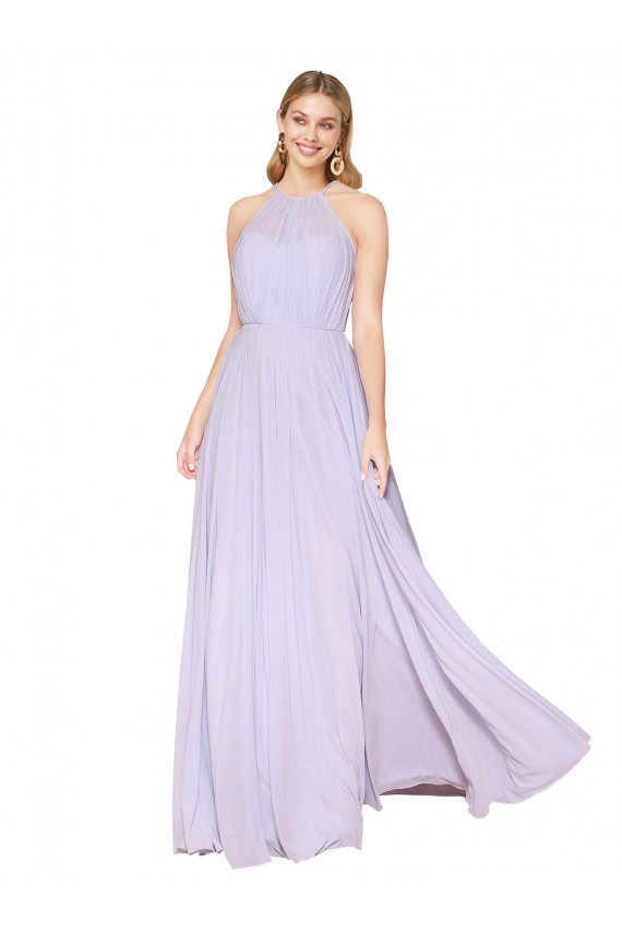 Outlet Sleeveless Soft Chiffon A-Line Lilac Evening Dress Canada