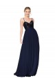 Outlet Sleeveless Soft Chiffon & Sequin A-Line Dark Navy Semi Formal Evening Dress Canada