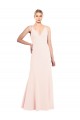 Outlet Sleeveless Stretch Crepe V-Back A-Line Pink Evening Dress Canada