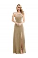Outlet Sleeveless Stretch Velvet Open Back A-Line Champagne Maxi Evening Dress Canada