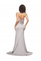 Outlet Sleeveless Stretch Satin Low Back A-Line Evening Dresses Canada