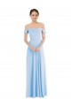 Outlet Sleeveless Soft Chiffon A-Line Light Sky Blue Maxi Evening Gown Canada