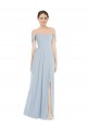 Outlet Flounce Sleeves Soft Chiffon A-Line Sea Glass Maxi Evening Dress Canada