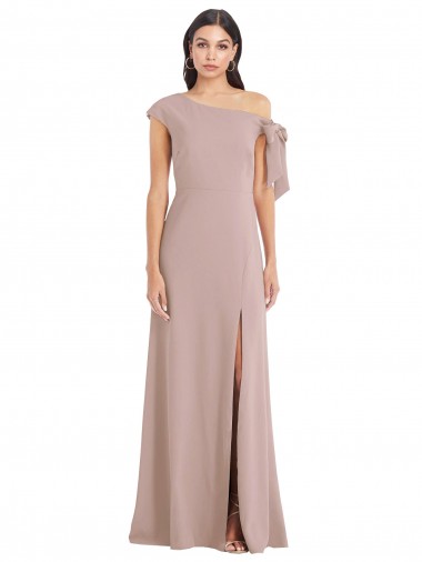 Outlet Sleeveless Stretch Crepe A-Line Dusty Pink Evening Dress Canada