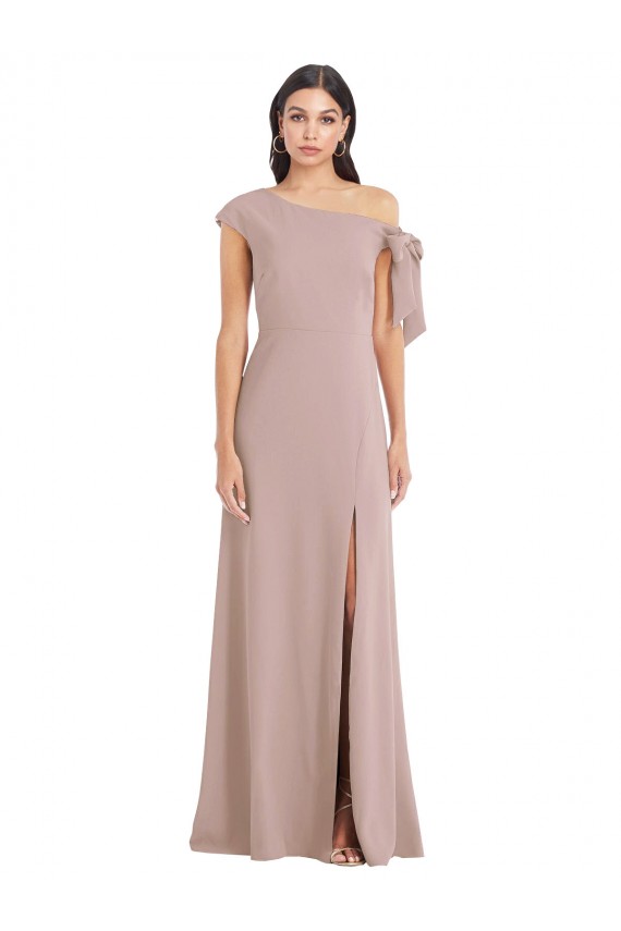 Outlet Sleeveless Stretch Crepe A-Line Dusty Pink Evening Dress Canada