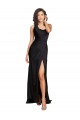 Outlet Sleeveless Silky Satin A-Line Black One Shoulder Sexy Evening Dress Canada