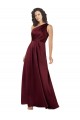Outlet Sleeveless Silky Satin A-Line Burgundy Evening Dress Canada