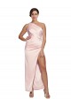 Outlet Sleeveless Silky Satin Low Back A-Line Pink Semi Formal Evening Dress Canada