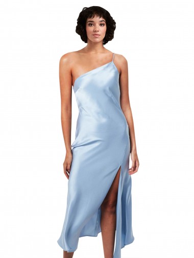 Outlet Sleeveless Silky Satin A-Line Light Sky Blue Evening Dress Canada