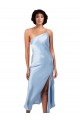 Outlet Sleeveless Silky Satin A-Line Light Sky Blue Evening Dress Canada
