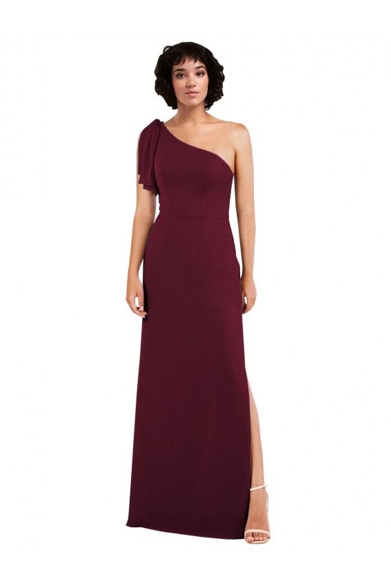 Outlet Sleeveless Soft Chiffon A-Line Burgundy Evening Gown Canada