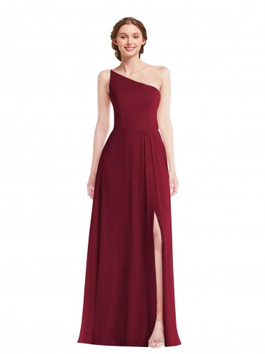 Outlet Sleeveless Soft Chiffon A-Line Burgundy Maxi Evening Dress Canada