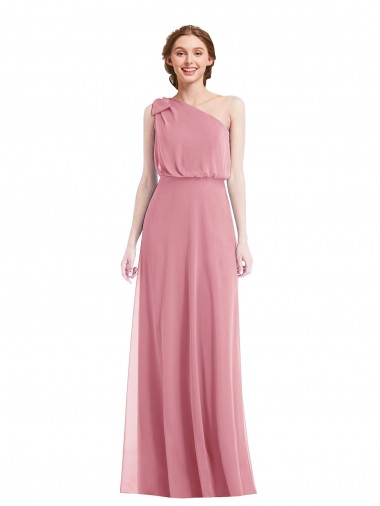 Outlet Sleeveless Soft Chiffon A-Line Skin Pink Maxi Evening Dress Canada