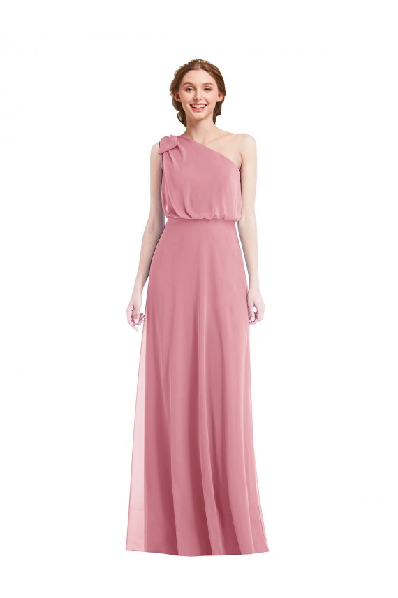 Outlet Sleeveless Soft Chiffon A-Line Skin Pink Maxi Evening Dress Canada