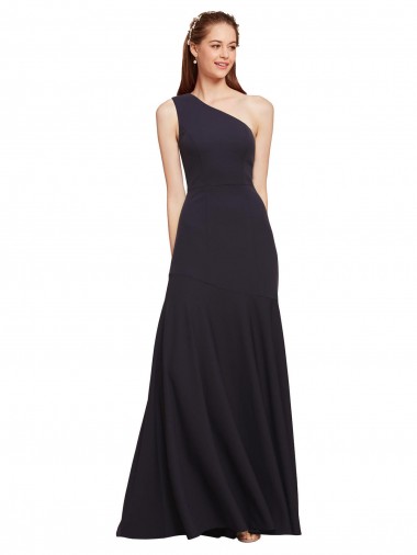 Outlet Sleeveless Stretch Crepe A-Line Dark Navy Evening Dresses Canada