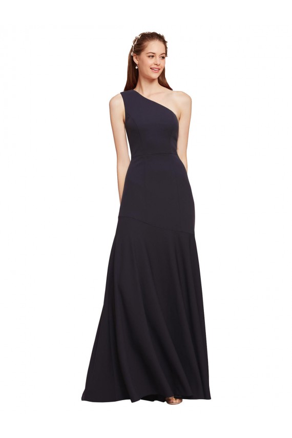 Outlet Sleeveless Stretch Crepe A-Line Dark Navy Evening Dresses Canada