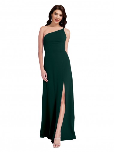 Outlet Sleeveless Stretch Crepe Open Back A-Line Midnight Green Evening Dress Canada