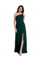 Outlet Sleeveless Stretch Crepe Open Back A-Line Midnight Green Evening Dress Canada