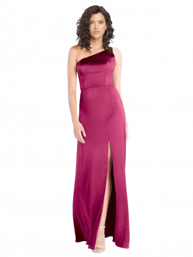 Outlet Sleeveless Stretch Satin Open Back A-Line Fuchsia Evening Dress Canada