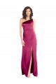 Outlet Sleeveless Stretch Satin Open Back A-Line Fuchsia Evening Dress Canada