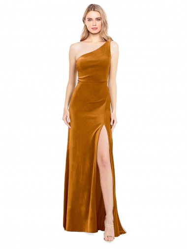 Outlet Sleeveless Stretch Velvet A-Line Gold Evening Dress Canada
