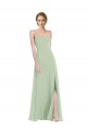 Outlet Sleeveless Soft Chiffon Criss Cross Back A-Line Sage Maxi Evening Dress Canada