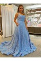 Outlet Sleeveless Velvet Sequin A-Line Evening Dress Canada