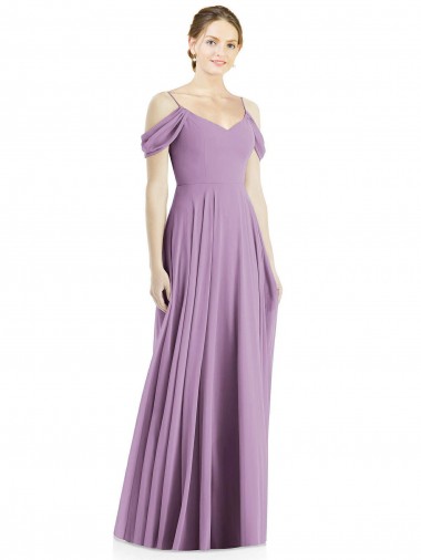 Outlet Sleeveless Soft Chiffon Open Back A-Line Dark Lavender Maxi Evening Dress Canada
