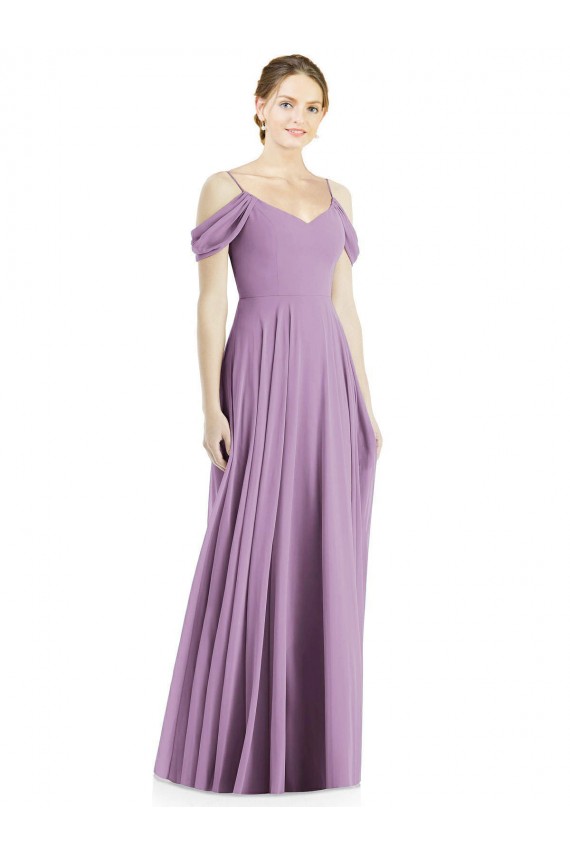 Outlet Sleeveless Soft Chiffon Open Back A-Line Dark Lavender Maxi Evening Dress Canada