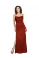 Outlet Sleeveless Silky Satin Low Back A-Line Red Evening Dress Canada
