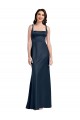 Outlet Sleeveless Stretch Satin Low Back A-Line Dark Navy Bridal Party Dress Canada