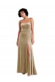 Outlet Sleeveless Stretch Velvet Low Back A-Line Champagne Maxi Evening Dress Canada