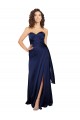 Outlet Sleeveless Silky Satin A-Line Sapphire Evening Gown Canada