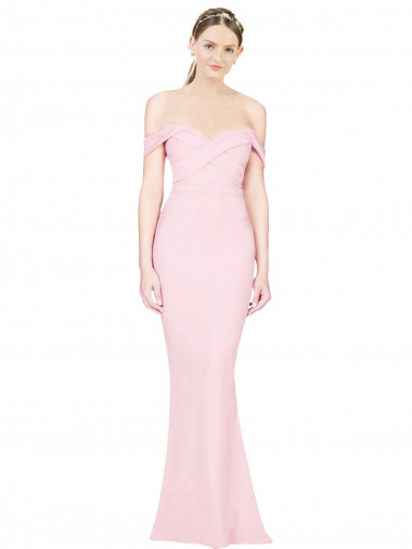 Outlet Sleeveless Stretch Crepe Low Back A-Line Pink Evening Dresses Canada