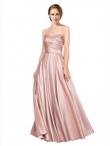 Outlet Sleeveless Stretch Satin Low Back A-Line Evening Gown Canada