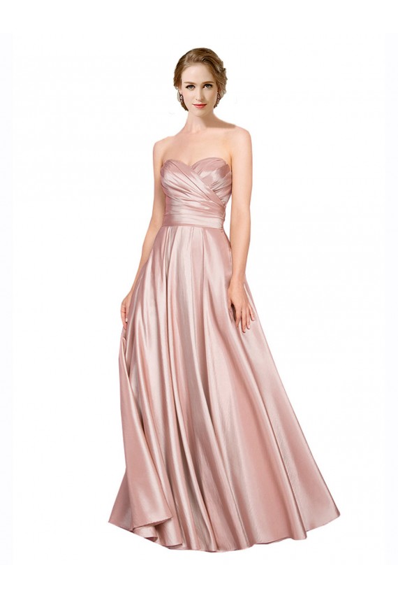 Outlet Sleeveless Stretch Satin Low Back A-Line Evening Gown Canada