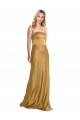 Outlet Sleeveless Stretch Satin A-Line Gold Evening Gown Canada
