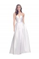 Outlet Sleeveless Stretch Satin Low Back A-Line White Evening Dress Canada
