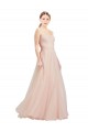 Outlet Sleeveless Tulle Open Back A-Line Pink Semi Formal Evening Gown Canada
