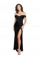 Outlet Sleeveless Silky Satin Low Back A-Line Black Sexy Evening Gown Canada