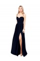 Outlet Sleeveless Soft Chiffon A-Line Dark Navy Evening Dress Canada